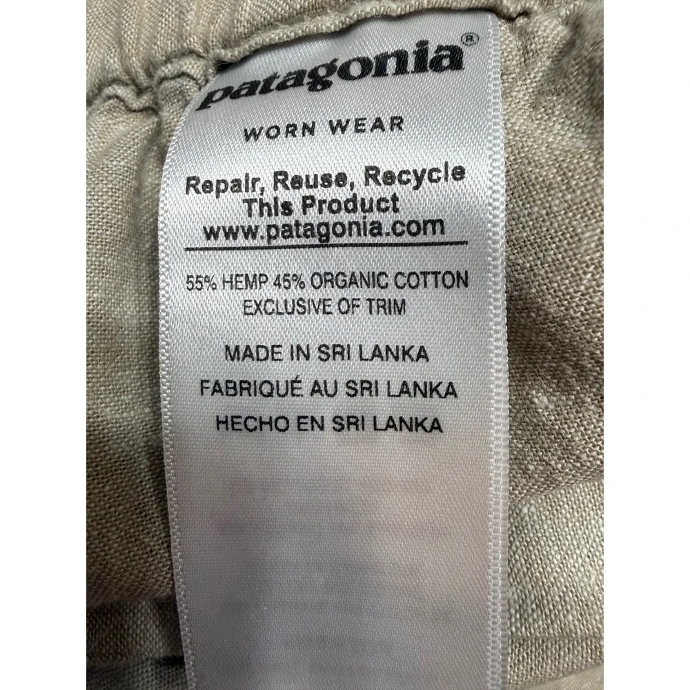 Patagonia Skirt Khaki EUC Hemp Organic Cotton Mini Casual Drawstring Vacation L